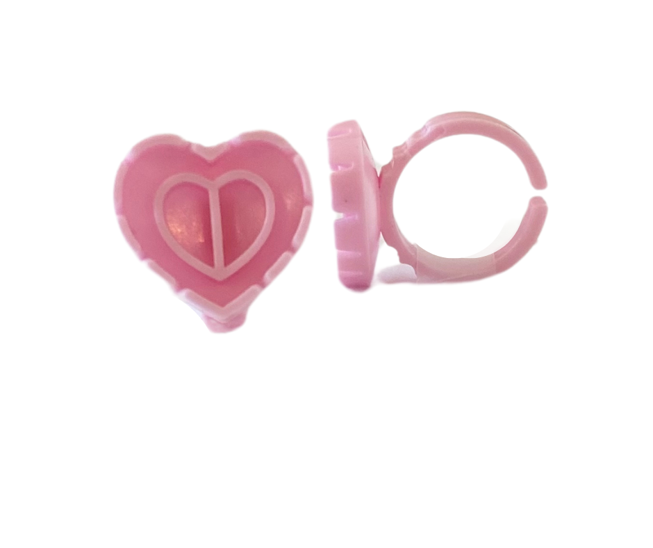 Heart glue rings 100 pack