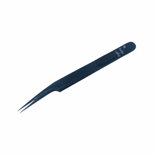 Black angled isolation tweezer