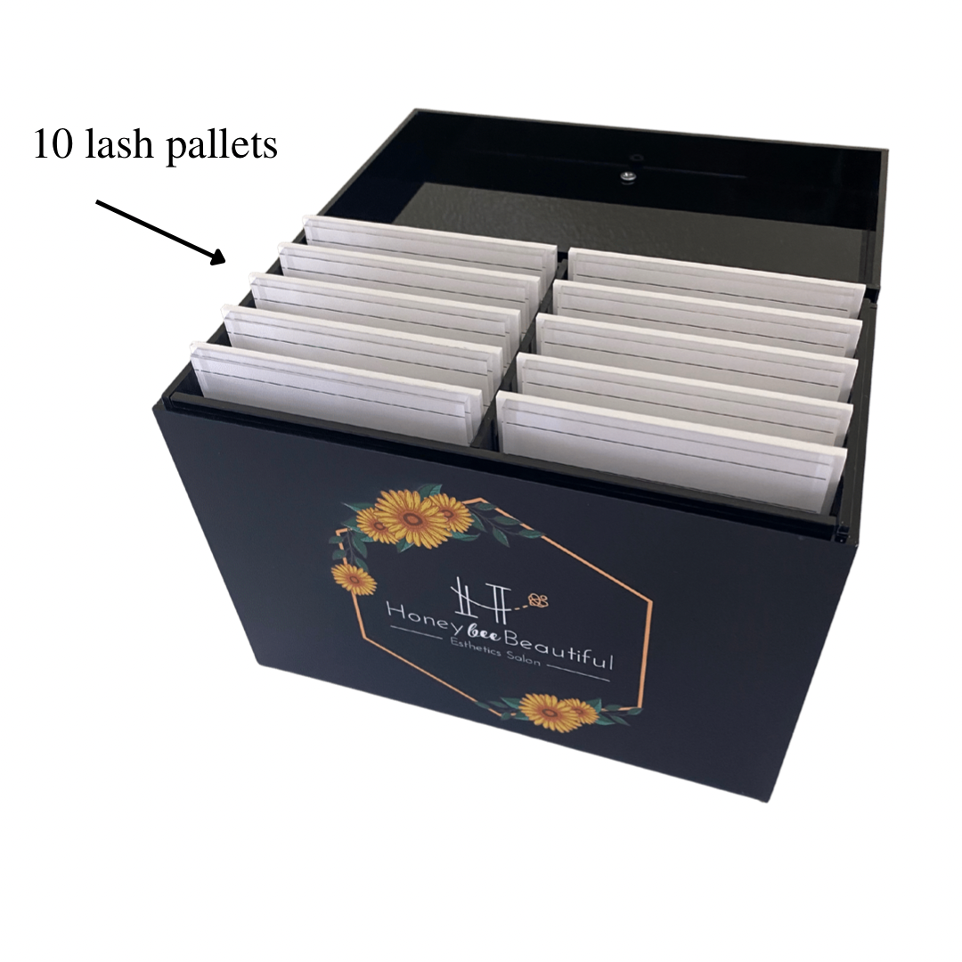 Lash organizer box with 10 pallets